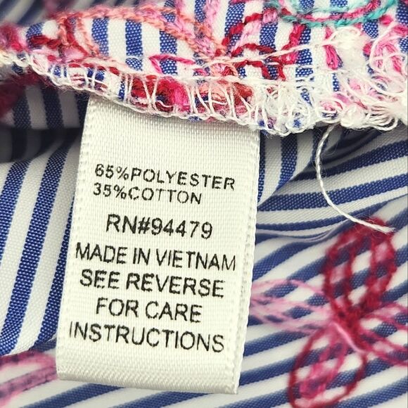 Magic Skirt Women Size Medium Floral Embroidered Stripes Knee Length Boho Hippie - Picture 10 of 11